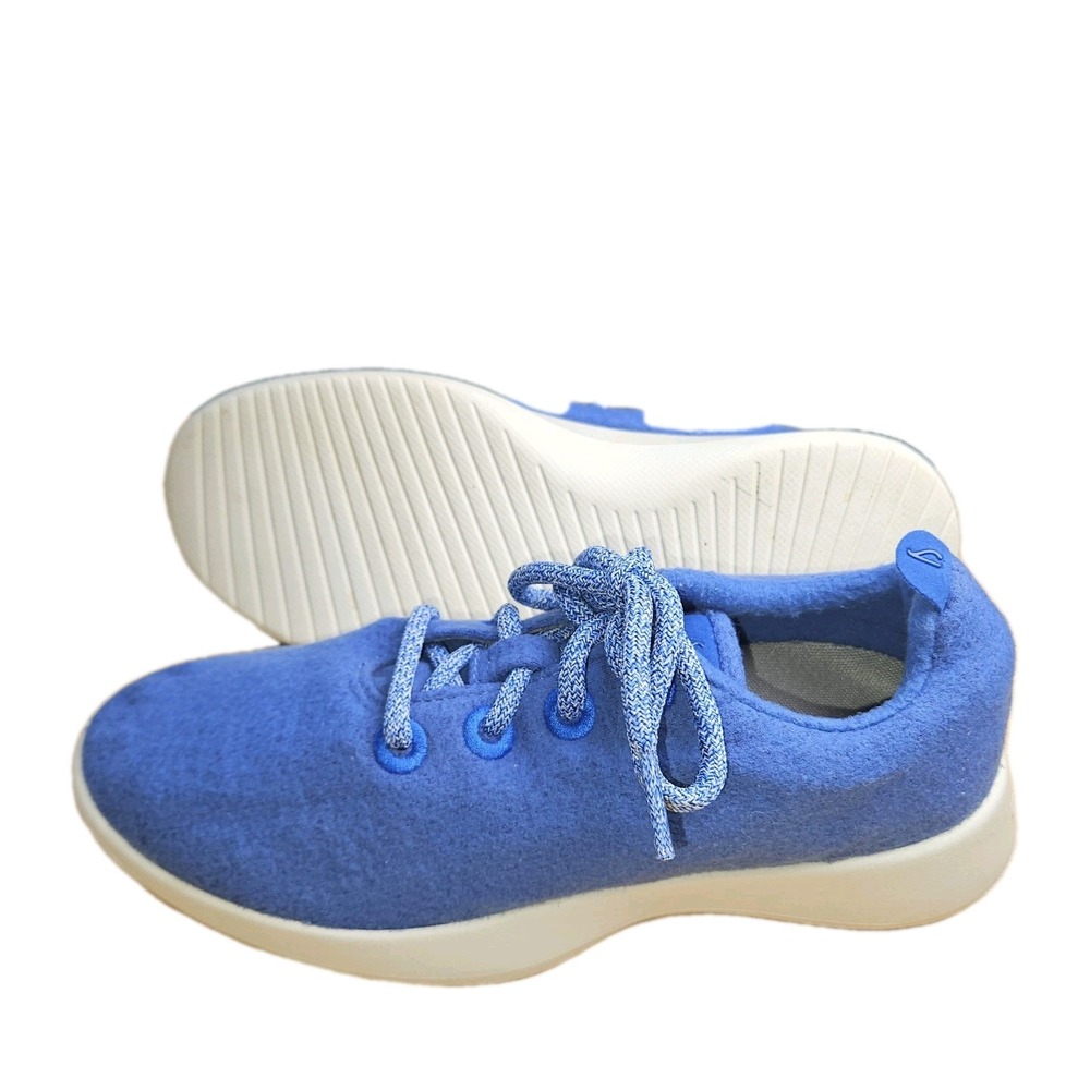 Allbirds Wool Runners Sneakers Size 7 Blue Merino Wool Lace Up Comfort Shoes